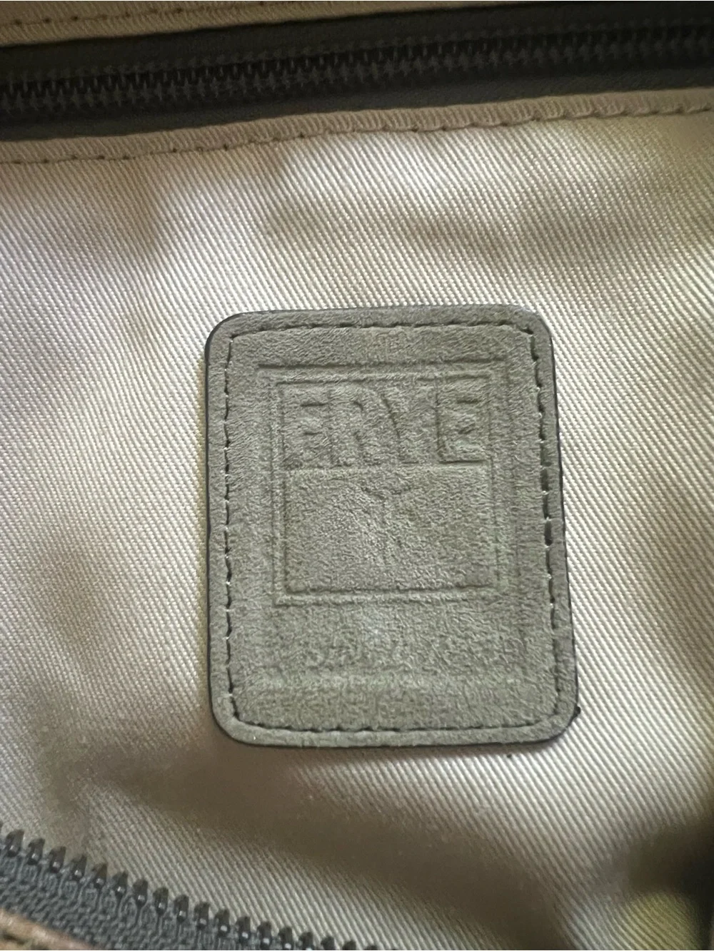 Frye Beige/Tan Leather Hobo with Brass Logo Tag